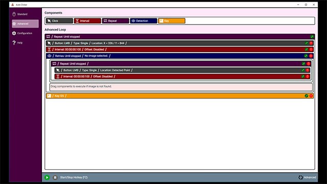 Cấu hình Auto Clicker tùy ý với rất nhiều tùy chọn, thiết lập từ cơ bản đến phức tạp