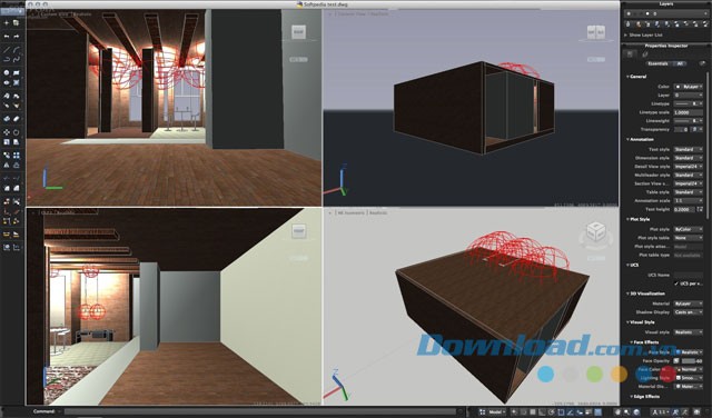 Giao diện chính của phần mềm đồ họa AutoCAD cho Mac