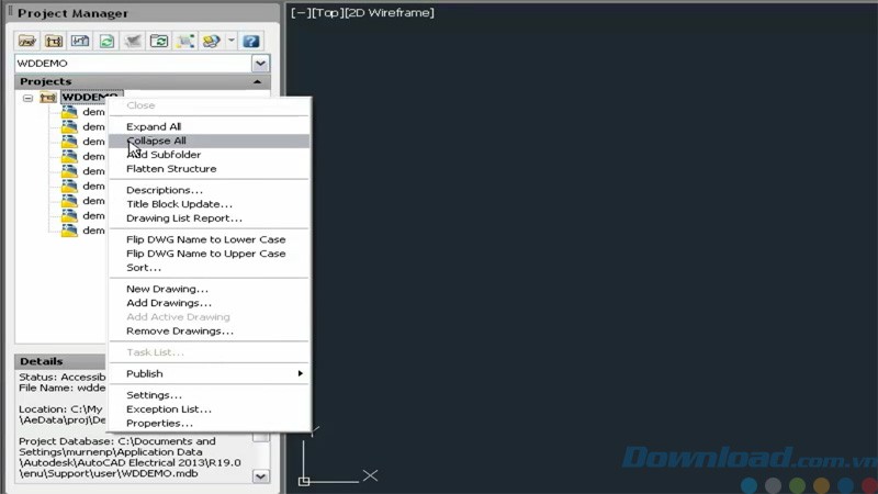 Tạo thư mục con trong AutoCAD Electrical