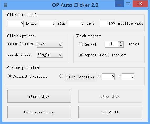 Giao diện Auto Clicker