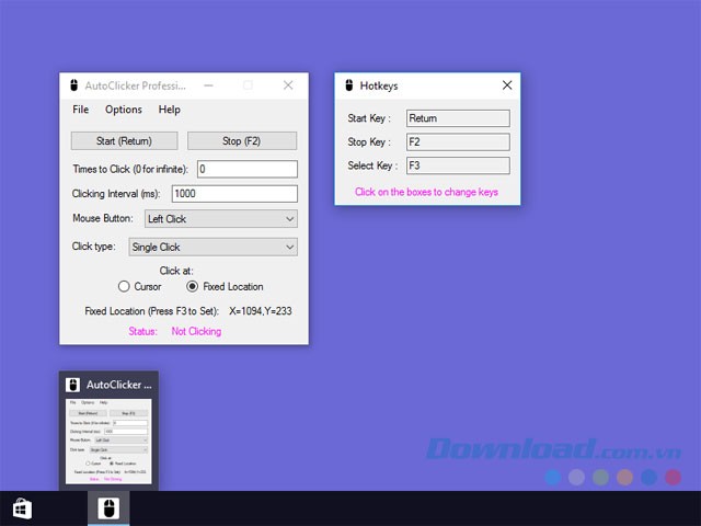 Thiết lập click chuột tự động