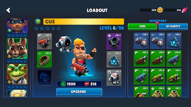 Bạn trở thành anh hùng, chiến đấu với các vũ khí hạng nặng và đội mạnh mẽ của mình trong game Autogun Heroes: Run and Gun