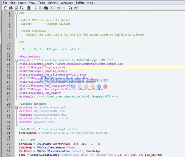 Soạn thảo kịch bản trong AutoIt