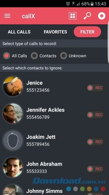 Bộ lọc ghi âm cuộc gọi