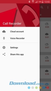 Bảng điều khiển Automatic Call Recorder Pro cho Android