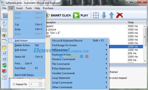 Chỉnh sửa hoạt động đã ghi