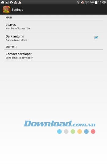 Tùy chỉnh các thiết lập trong Autumn Time