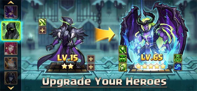 Nâng cấp anh hùng để tăng cường sức mạnh và đánh bại những kẻ thù nguy hiểm nhất