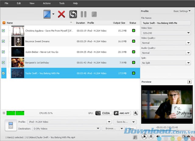 Chuyển đổi định dạng video với AVCWare Total Video Converter