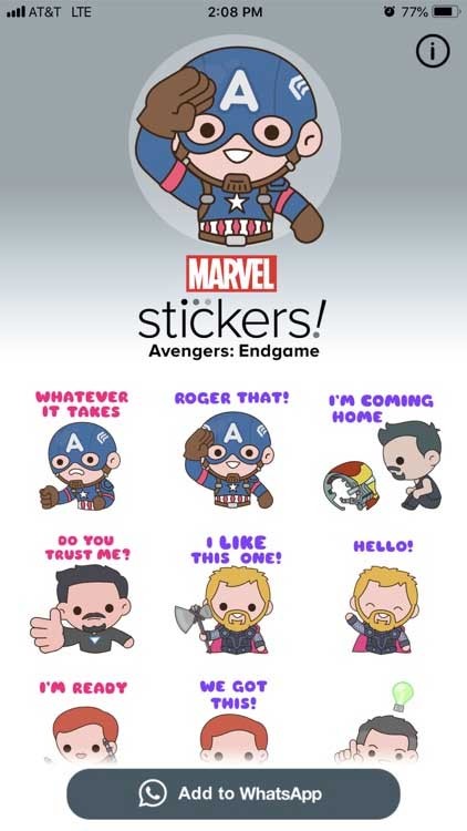 Marvel vừa phát hành bộ sticker Avengers: Endgame Stickers cho các fan siêu anh hùng