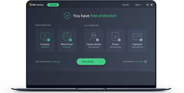 Giao diện của AVG AntiVirus FREE