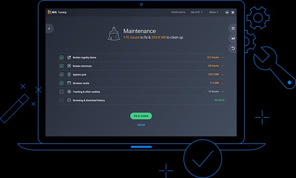 Giao diện AVG TuneUp