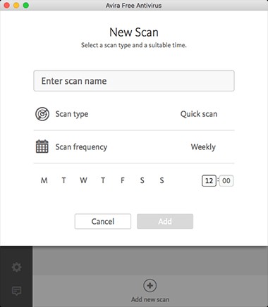 Avira Free Antivirus 2018 tự động lập lịch quét