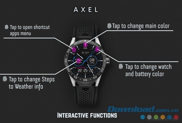 Hướng dẫn sử dụng Axel Watch Face cho Android