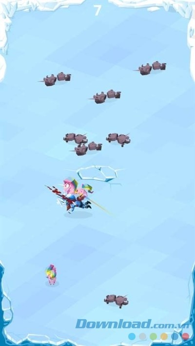 Hết sức cẩn thận để tránh bị ngựa xiên đến mất mạng trong game vui miễn phí Axe'n'Slash