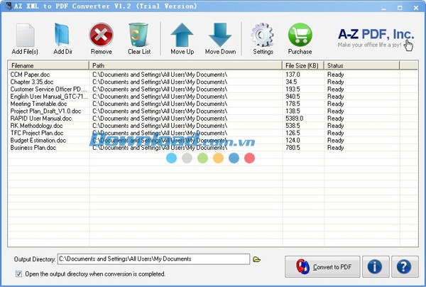 AZ XML to PDF Converter