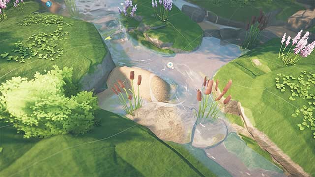 Dòng nước sẽ phản ứng tự nhiên với địa hình và chướng ngại vật