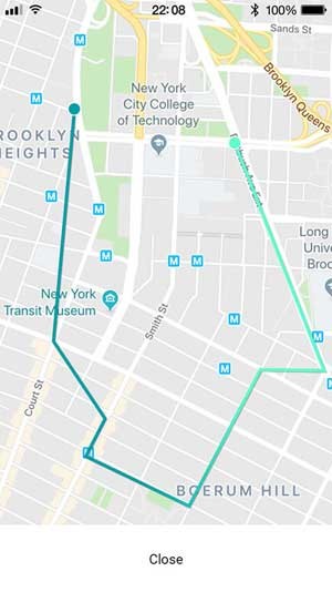 Chức năng bản đồ sẽ hiển thị tuyến đường của bạn