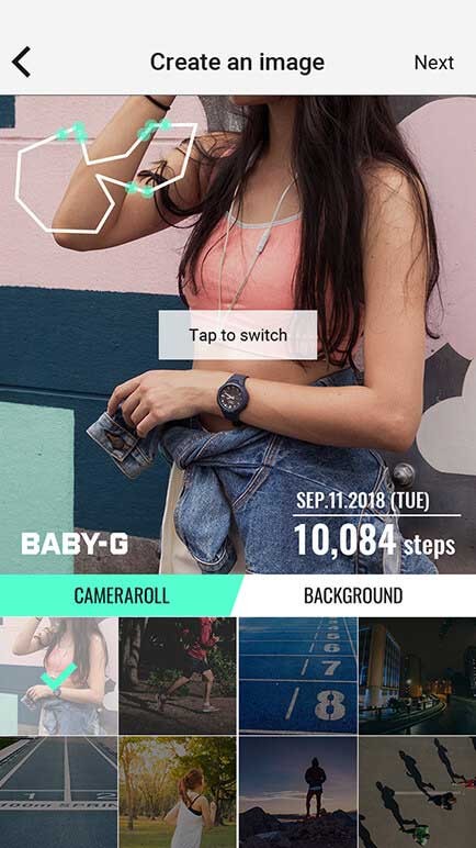 Chia sẻ thành tích luyện tập lên mạng xã hội ngay từ trong BABY-G Connected