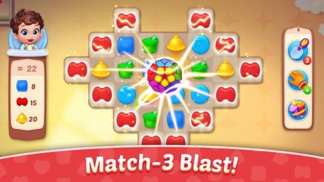 Giải quyết hàng trăm màn đố match-3 hấp dẫn