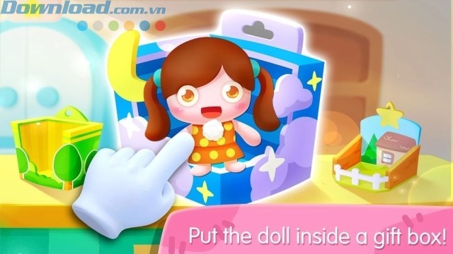 Cho búp bê vào hộp và bán cho khách hàng để nhận tiền vàng