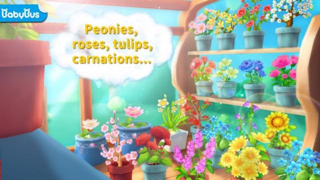 Chăm sóc vườn hoa tuyệt đẹp cùng gấu trúc trong game mô phỏng Baby Panda's Flower Garden