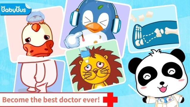 Trở thành bác sĩ và chữa bệnh cho các loài động vật trong game trẻ em Baby Panda's Hospital