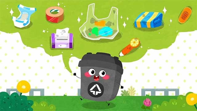 Hãy nghĩ kỹ xem rác nào thuộc loại nào và bỏ vào đúng thùng nhé