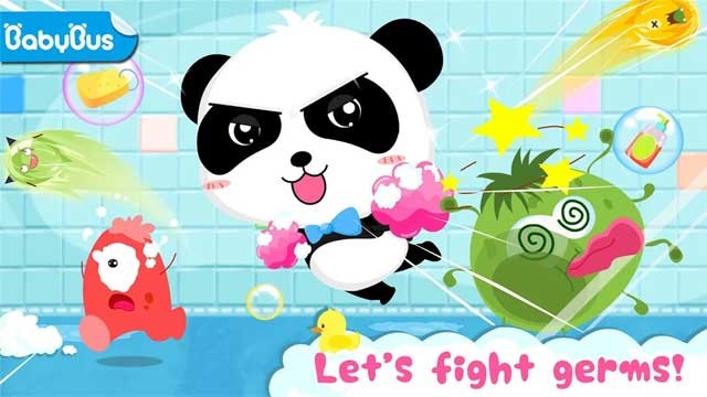 Loại bỏ mọi vi khuẩn và giúp gấu trúc nhỏ trở nên sạch sẽ trong Baby Panda's Bath Time Android