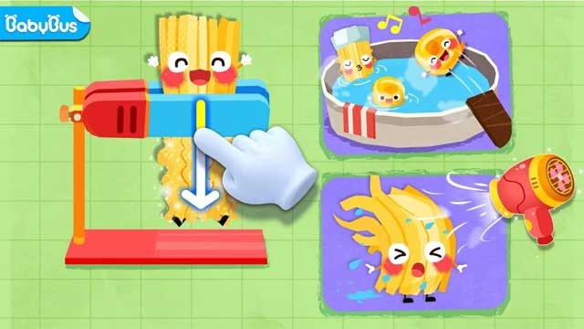 Ngâm mỳ trong nước nóng, sấy khô rồi sử dụng kẹp uốn tóc để tạo độ xoăn cho món mỳ sợi