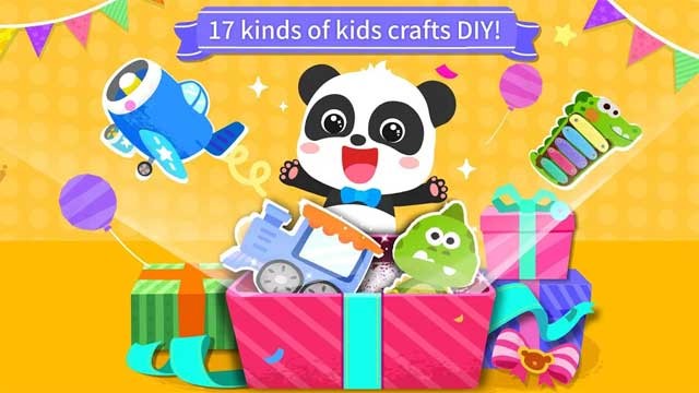 Game Baby Panda's Kids Crafts DIY for Android có 17 món đồ để bé khám phá và tập làm