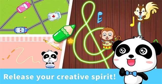 Biến tranh vẽ của bé thành hình ảnh động đầy màu sắc trong Baby Panda's Magic Lines