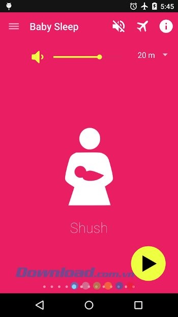 Baby Sleep Instant gồm nhiều loại âm thanh khác nhau