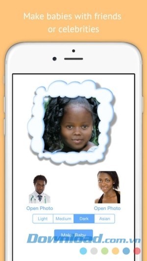BabyMaker cho iOS ghép mặt với người nổi tiếng
