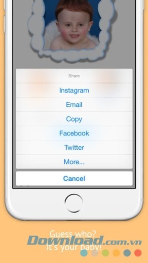 BabyMaker cho iOS chia sẻ mạng xã hội