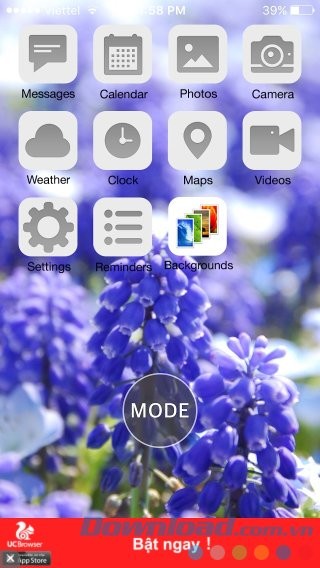 Xem trước hình nền cài đặt