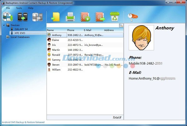 Backuptrans Android Contacts Backup & Restore