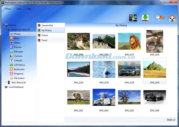 Backuptrans Android Data to iPhone Transfer