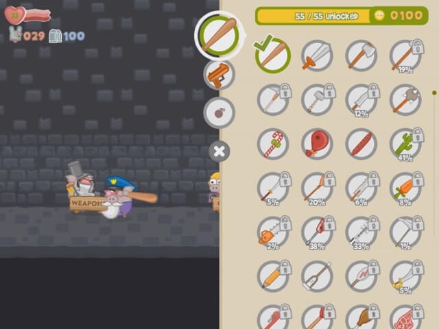 Sự đa dạng trong vũ khí cận chiến và tầm xa