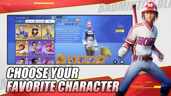 Chọn tay vợt yêu thích, phù hợp với phong cách chơi của bạn trong game Badminton Blitz