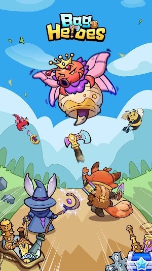 Bag Heroes Tower Battle cho bạn tham gia cuộc chiến tiêu diệt quái vật và trùm