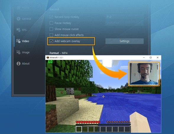 Chế độ ghi màn hình có bao gồm camera trước