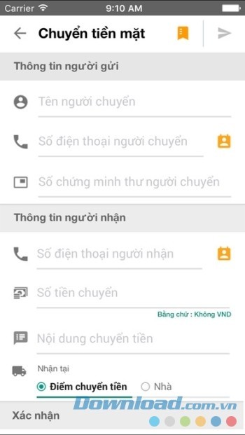 Chuyển tiền mặt