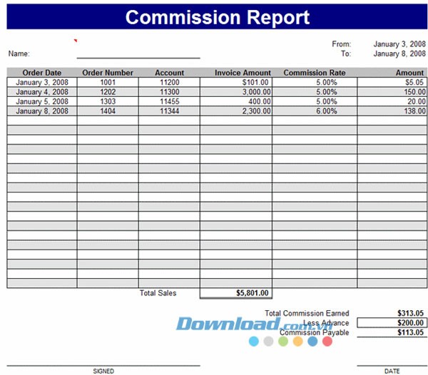 Báo cáo hoa hồng