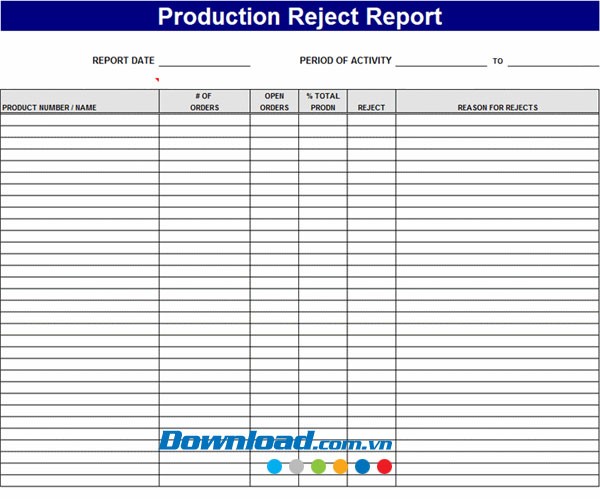 Báo cáo sản phẩm bị loại