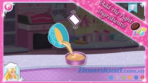 Làm bánh theo từng bước hướng dẫn trên màn hình