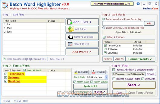 Batch Word Highlighter