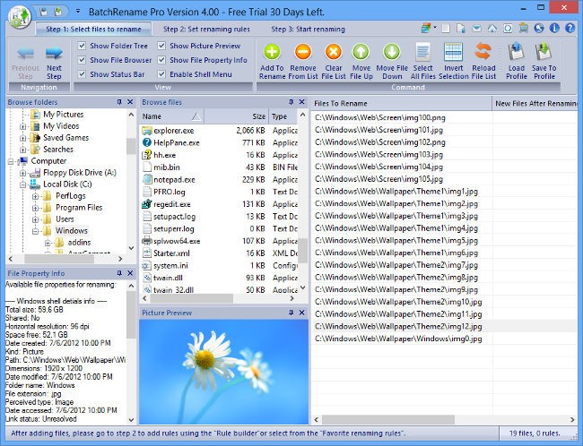 Phần mềm đổi tên file hàng loạt BatchRename