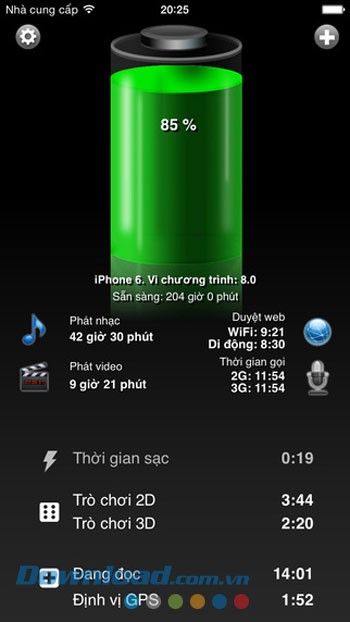 Tiết kiệm pin iPhone hiệu quả với Battery HD+