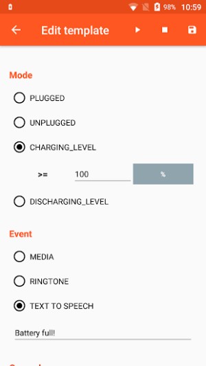 Các tùy chọn thông báo